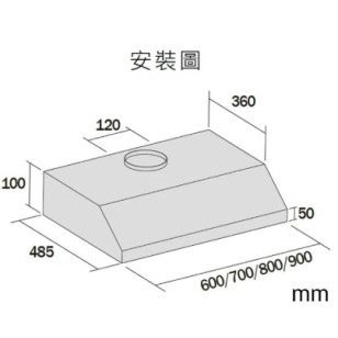 GERMAN POOL 德國寶 TOC-716BK 70cm 超薄台式抽油煙機 (黑色)